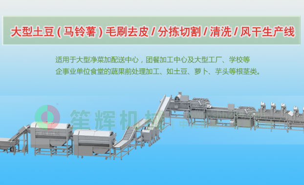 凌源连续式土豆去皮清洗切割风干生产线